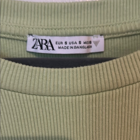 Zara Light Green Ruffled Tee - Picture 2 of 2